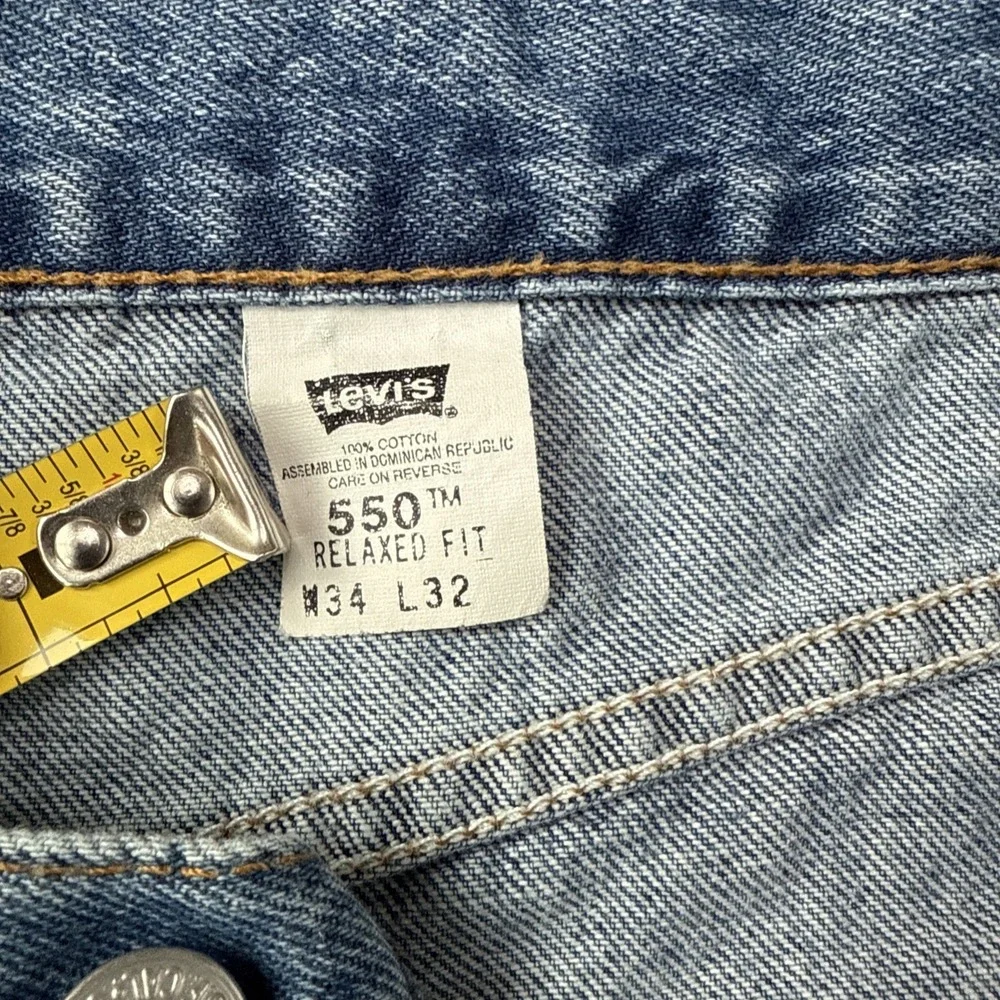 VTG Levis 550 Jeans‎ Mens 34x32 Blue Relaxed Fit Medium Wash Y2K Denim 100% Ctn
